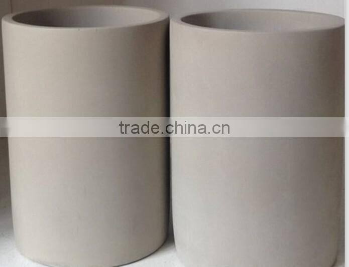 Round white concrete flower pots for garden series