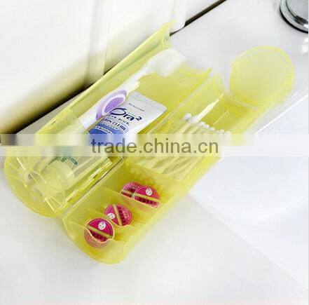 Wholesale Stock Multifunction Cylinder Shaped Portable Plastic Stationery Storage Box