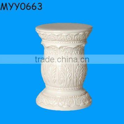 white decorative ceramic garden stool