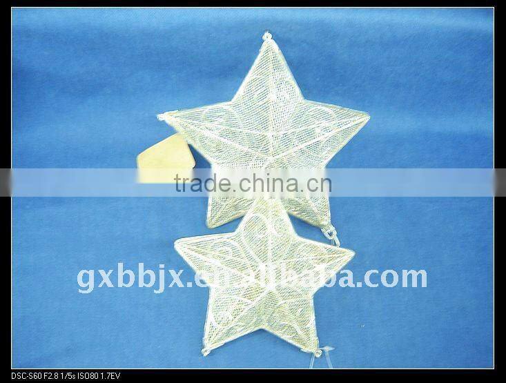 White metal wire star shape christmas decoration sets