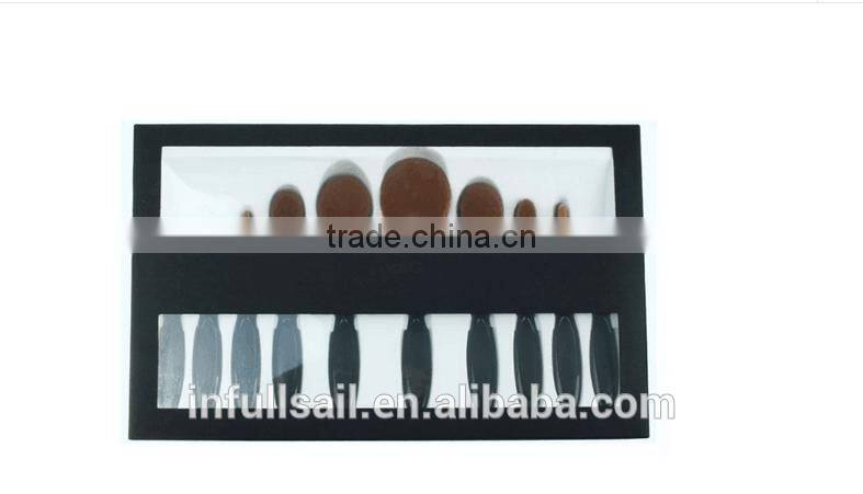 Factory 10pcs Beauty Toothbrush Shaped Foundation Power Makeup Brush Set With Synthetic Hair
