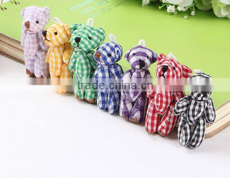Plaid Cloth Doll Bear Joint DIY Tactic Lattice Bear DIY Handmade Plush Toys