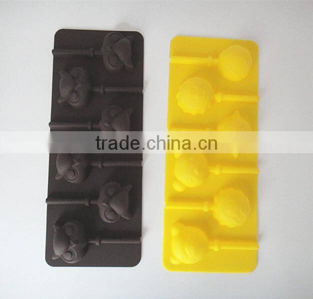 Owl shaped 6 cups silicone ice cube tray chocolate mold