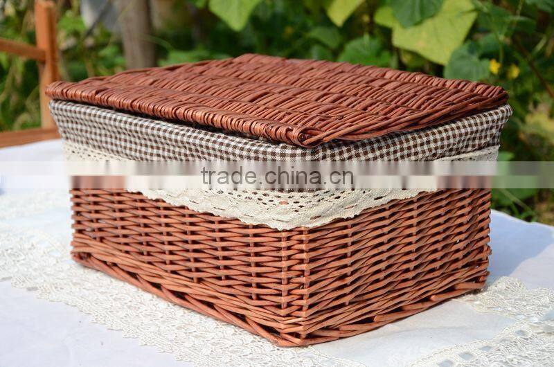 2016 new design willow material wicker suitcase for home decoration