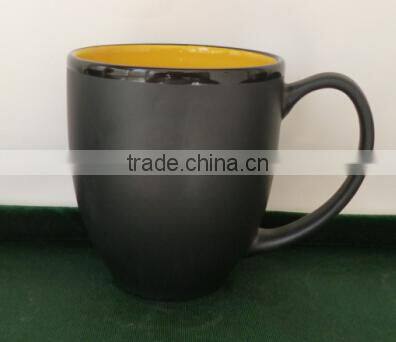 Wholesale 11oz solid color glazed white porcelain coffee cup