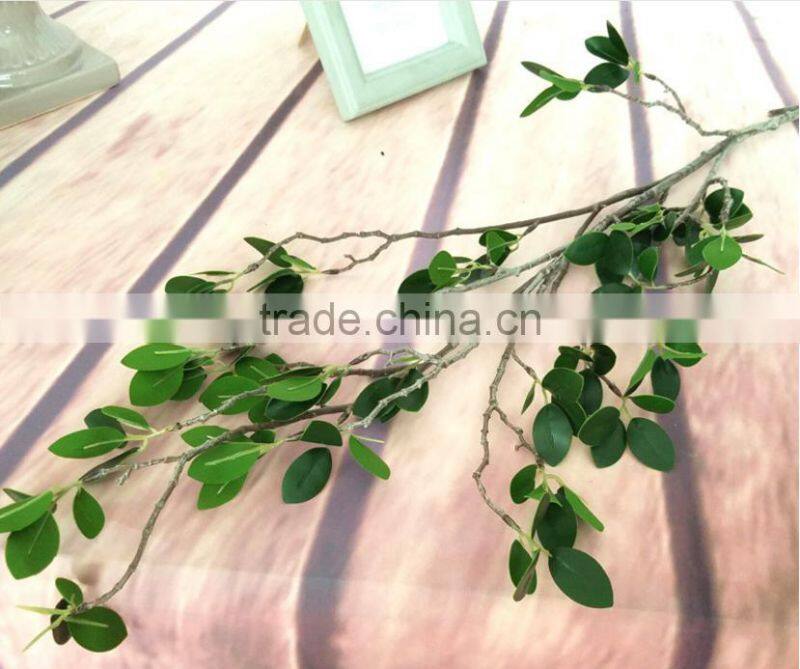 112cm tree branches green fake plastic leaves for decoration and sale