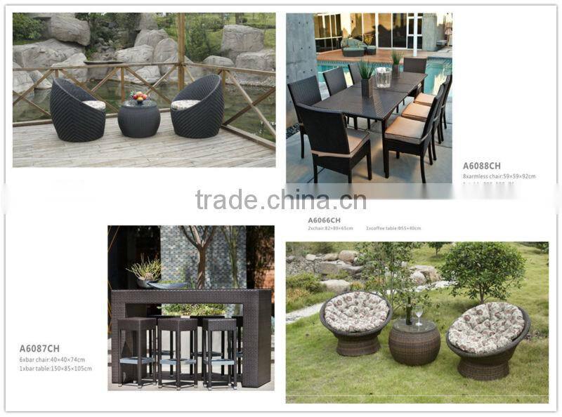 A6009SF Outdoor Rattan Curved Sofas Outdoor Garden Rattan Sofa Set