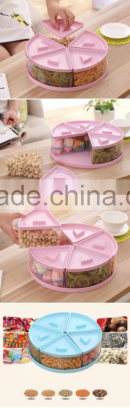 emc 2017 plastic candy box 5 divided storage box with cover food container with cover