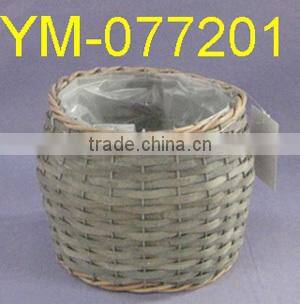 Grey Color Cheap Willow Bonsai Pot