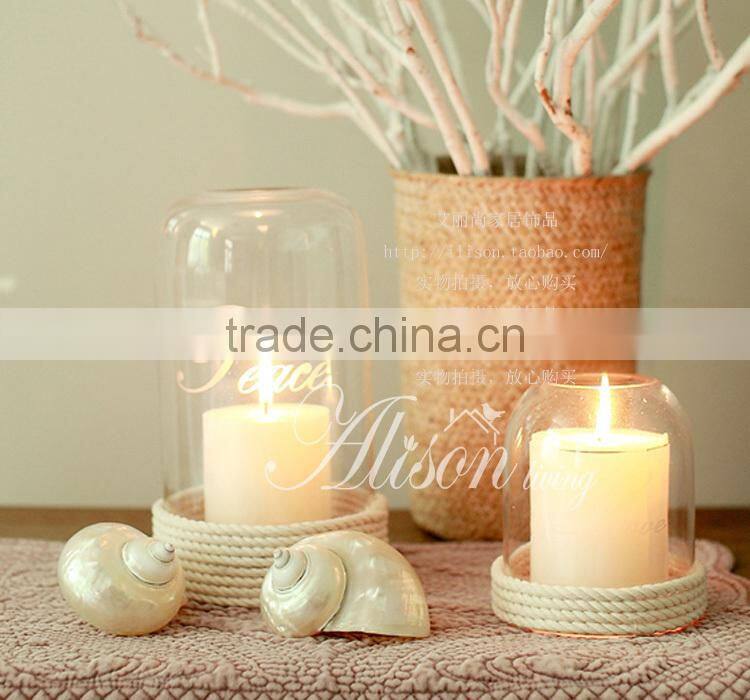 Transparent glass candlestick without base