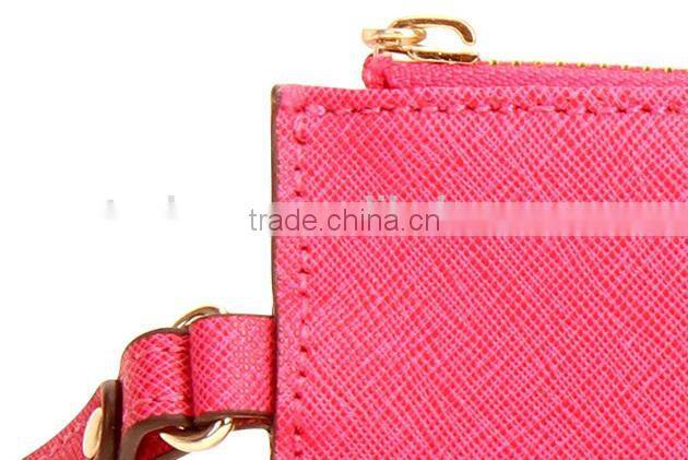 PU leather 25*14 cm Fashion New Design Black Women Makeup Bag With Cross Grain