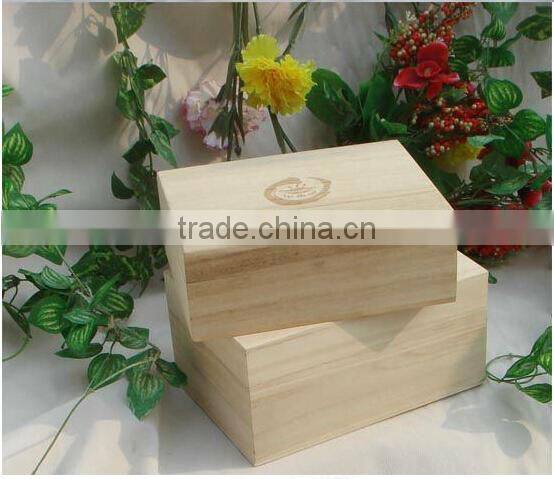 unfinished paulownia wooden tea box