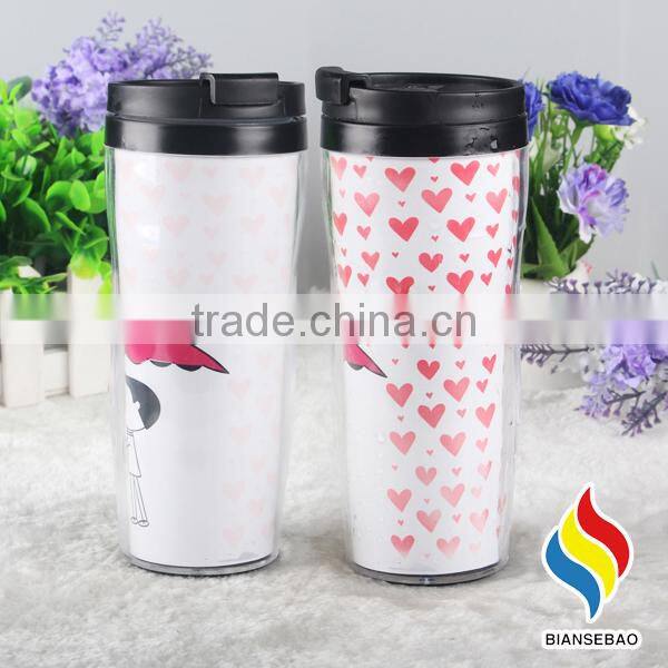 double wall plastic color changing Thermo mug