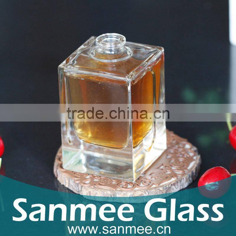 Supplies Square Glass Jar 100ml Transparent Glass Bottle For Perfume