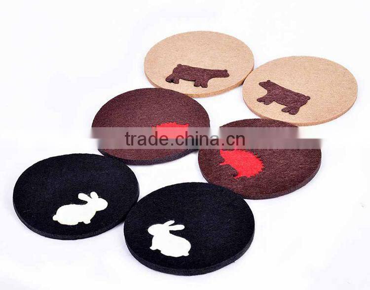 multi shaped felt coaster/deer/rabbit/cat/hedgehog