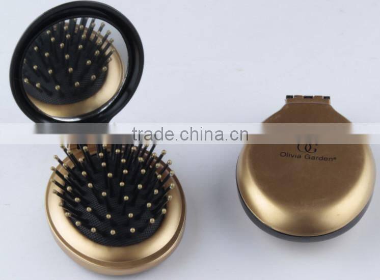 Plastic Round/oval folding mirror and comb