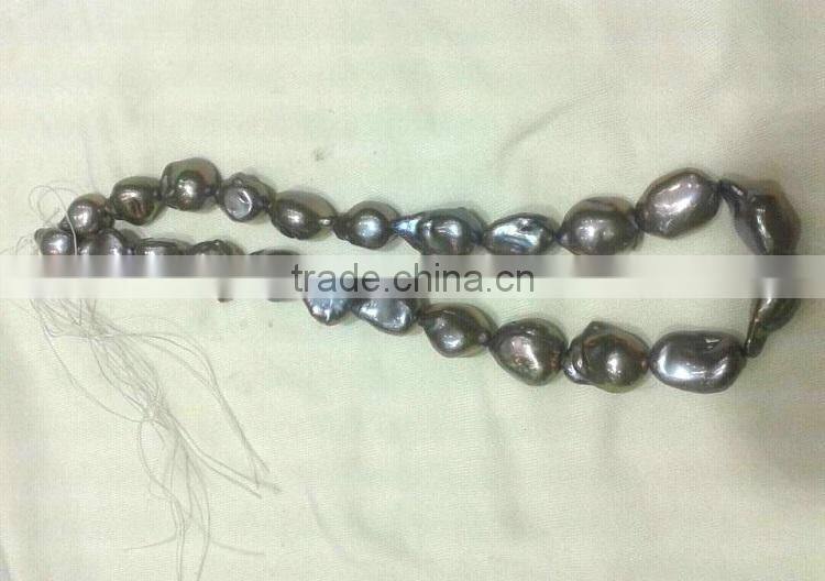 16 inches 15-17mm grey baroque freshwater pearl strand