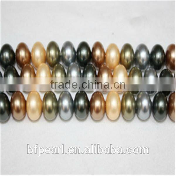 12mm Flat Shape Shell Pearls Loose Strands Jewelry Wholesale