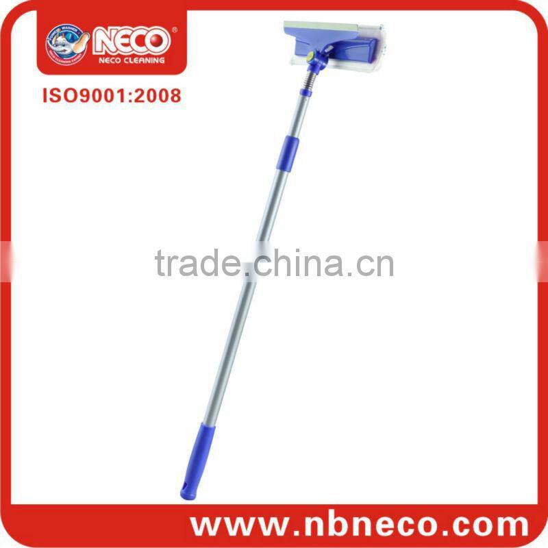 Spring adjusted head window cleaner