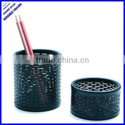 2013 high quality 8.5cm diameter metal desk pen holder