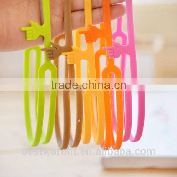Different Colors 3d Silicone Bookmark Pointing Finger Bookmark