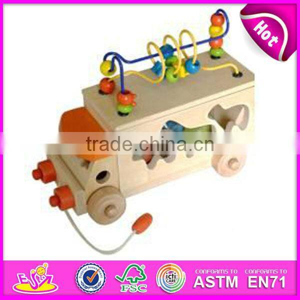 2016 new design kids wooden animal car toy,cute baby wooden animal car toy,most fashion wooden animal car toy W05B091