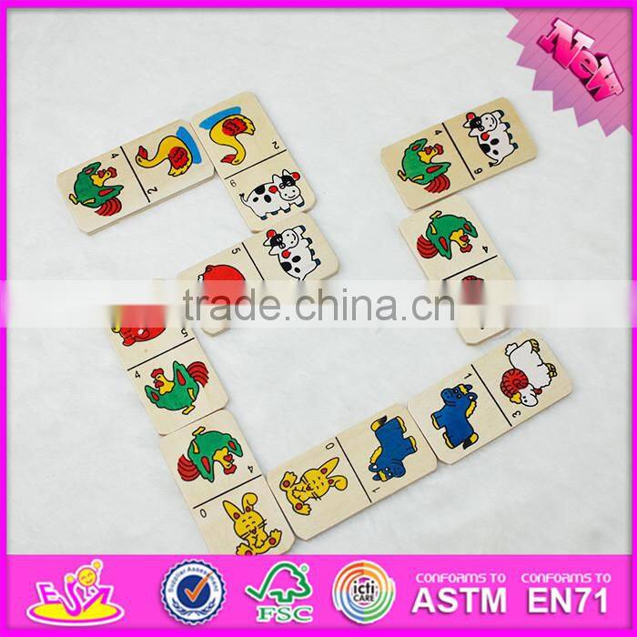2016 top fashion educational kids wooden domino brick toy WJ277611