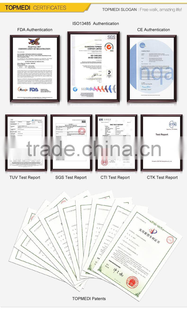 Topmedi adjustable seat angle TRW258LBYGP ALUMINUM FRAME Wheelchairs for Disabled baby Wheelchairs for Cerebral palsy children