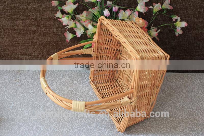 Storage Willow Basket With Handles Convenient For Picnic