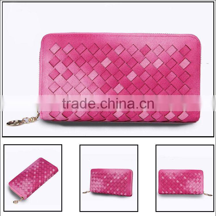 2015 Fashion New Design Woman Wallet Knit Lines Lady Wallet/Purse Women
