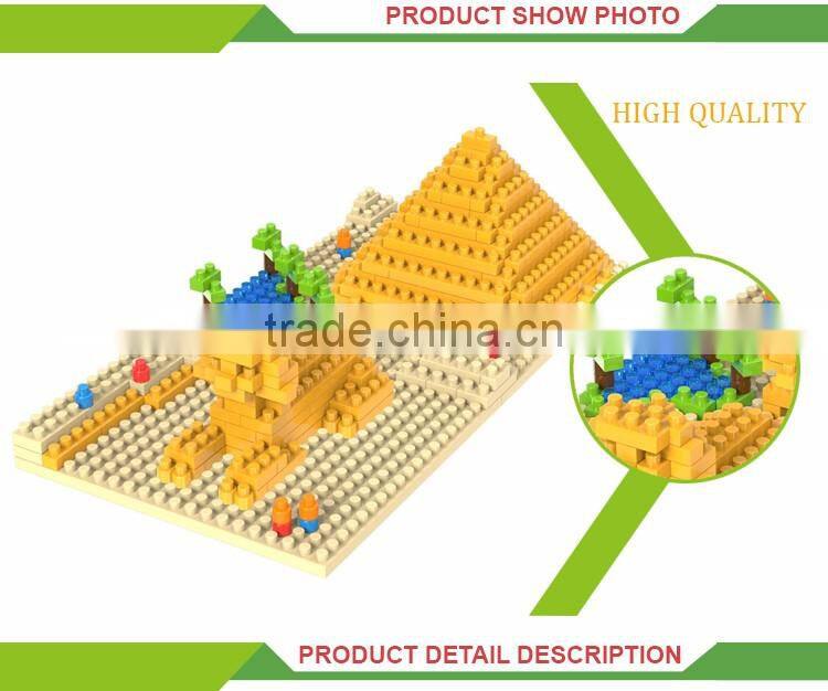 Best selling pyramid and sphinx toys blocks model famous building miniature