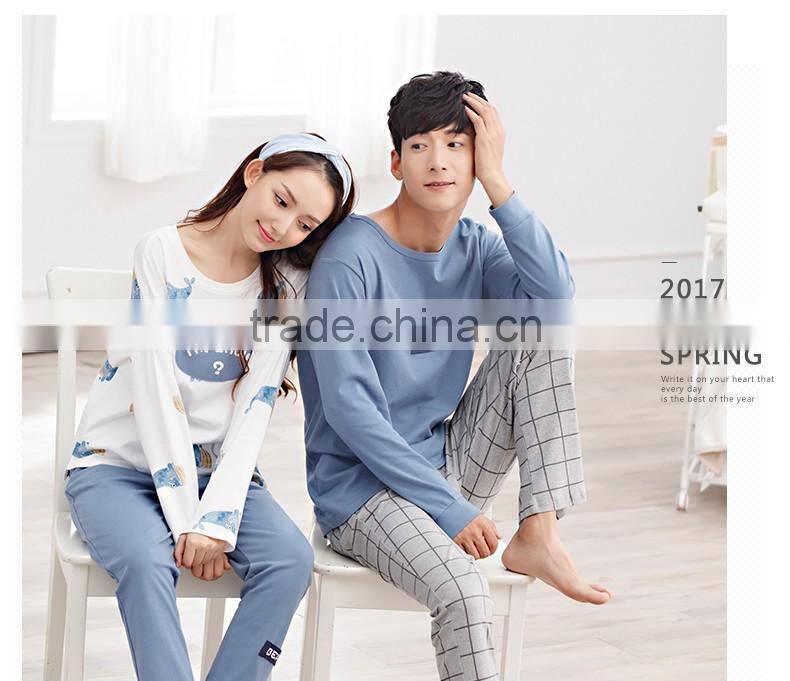 Cartoon lovers pajamas suit/wholesale Cotton leisurewear pajamas in spring and autumn