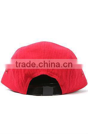 Red leather patch camo brim no minimum custom 5 panel trucker caps