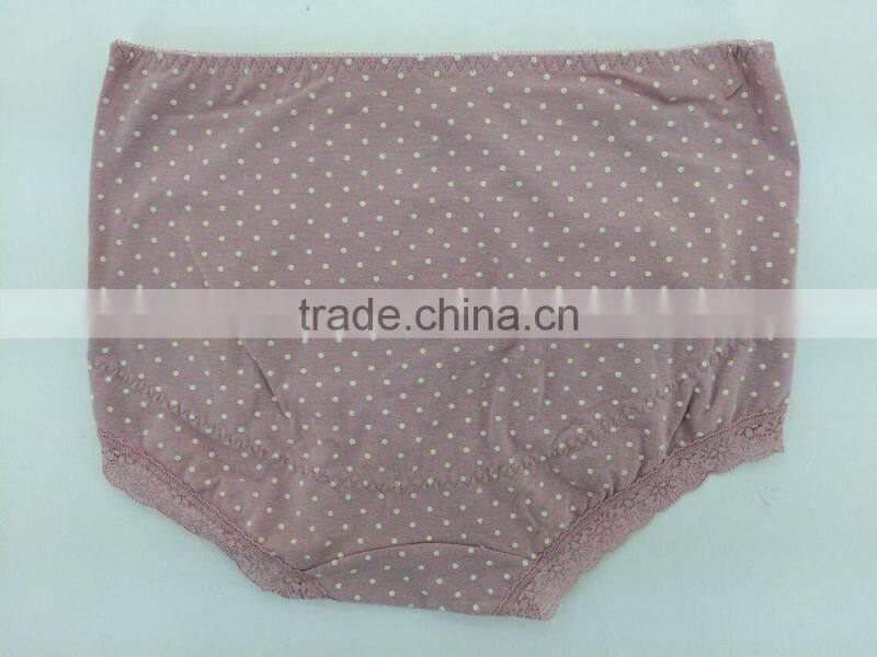 Hot sale !!! 2015 New Arrival Dark Pink Color Briefs With Lace Big Size Women Mommy Pants