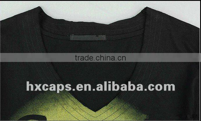 custom 100% cotton men's v-neck short sleeve T-shirt