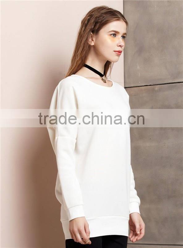 European style fashion print custom letters long sleeve fleece joker contracted comfortable hoodie top for women