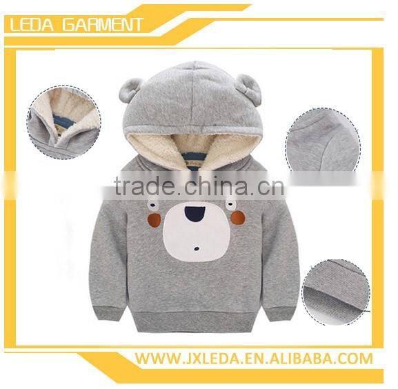 Fashion unisex sports hoodies children hooded sweater with fur hood