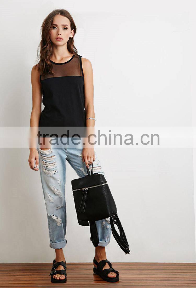 2017 women's sleeveless low armhole t shirt casual 100 cotton tank top