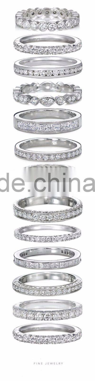 Simple design plain style all kinds of eternity O ring thin promise ring for wedding