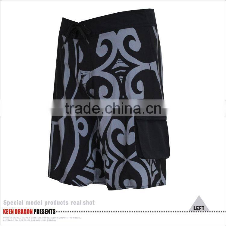 Men's tattoo print quick dry board shorts swim trunks