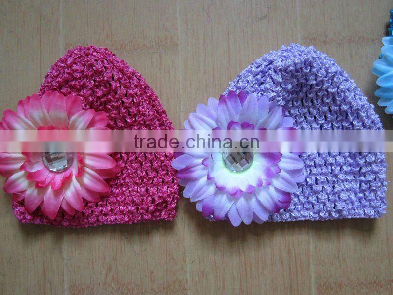 wholesale baby crochet hat with pattens flower
