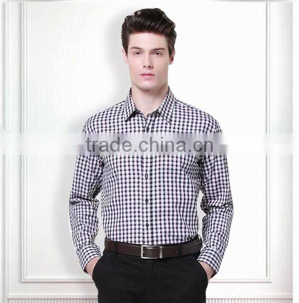 2015 mens long sleeve plaid dress shirts