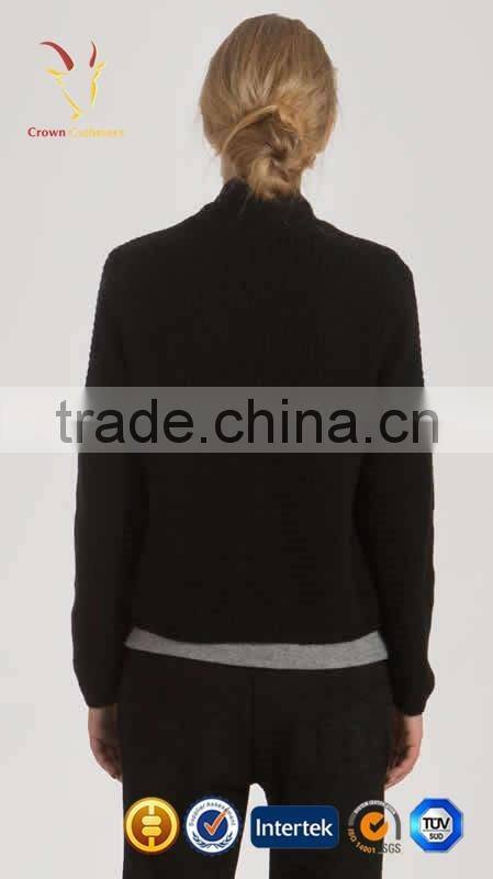 Black Winter Open Front Woolen Coat Cardigan 2016