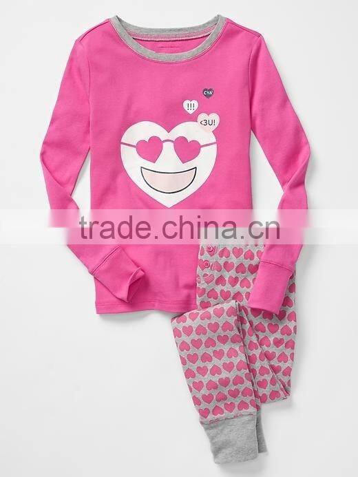 Love printed girls pajamas