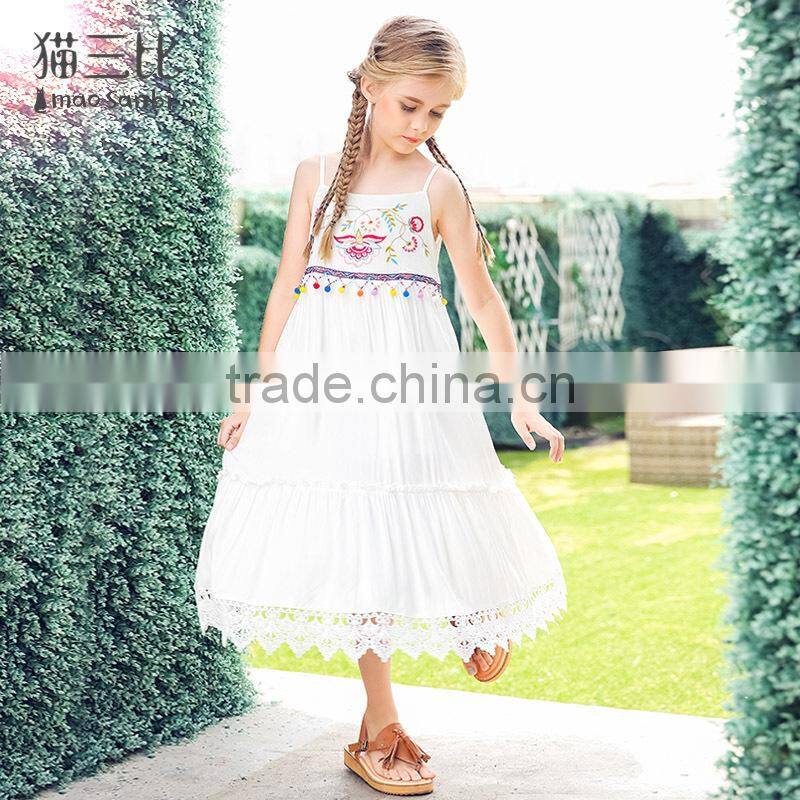 S60710B 2017 Summer Fashion Gallus Dress Child's Girls Vintage Camisole Dresses