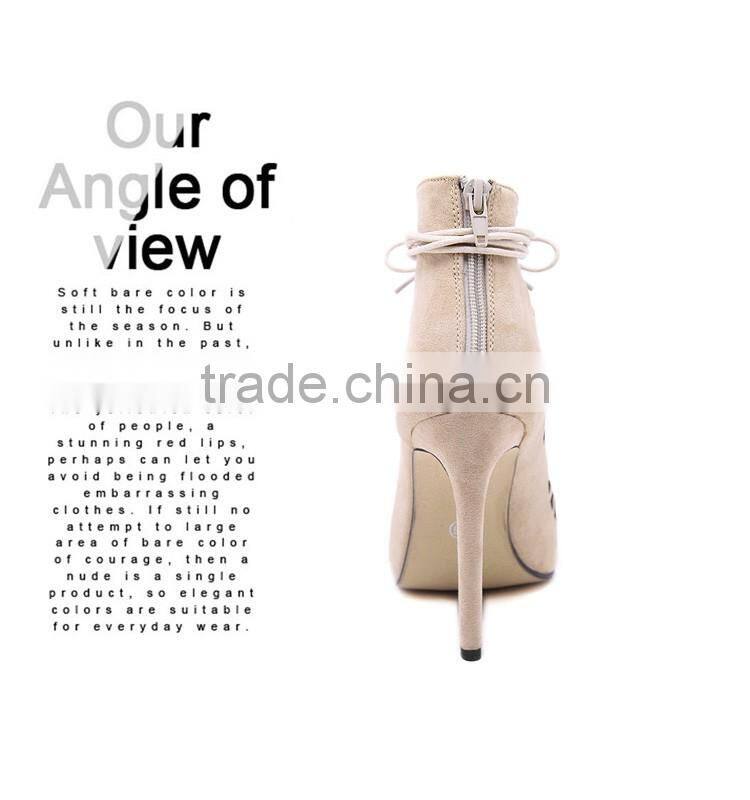 Newest Black Leather Shoes Open Toe High Heel Sandal Women