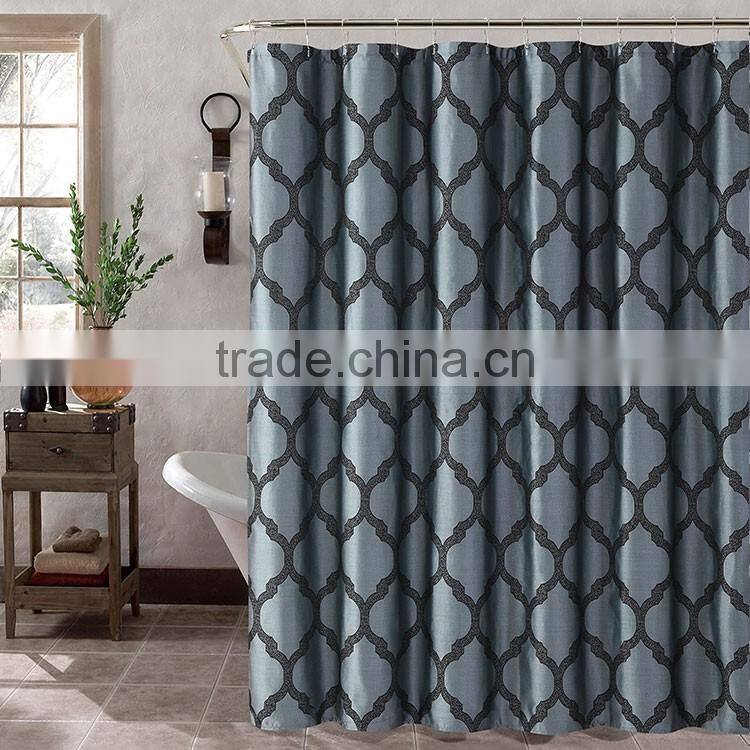 100% Polyester Beautiful Bathroom Shower Curtain Made In China