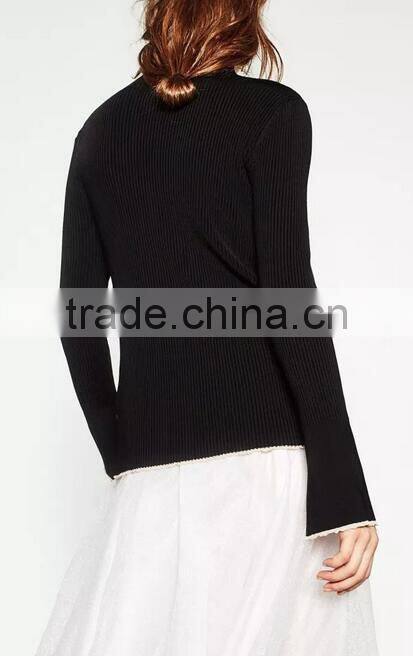 EY0878S 2016 Winter Ladies Red Mock Turtleneck Poncho Sweater