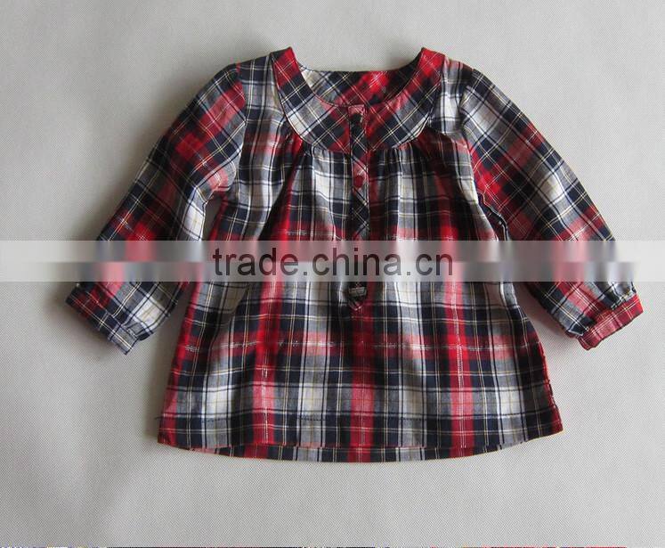 Wholesale plaid girls kid shirt