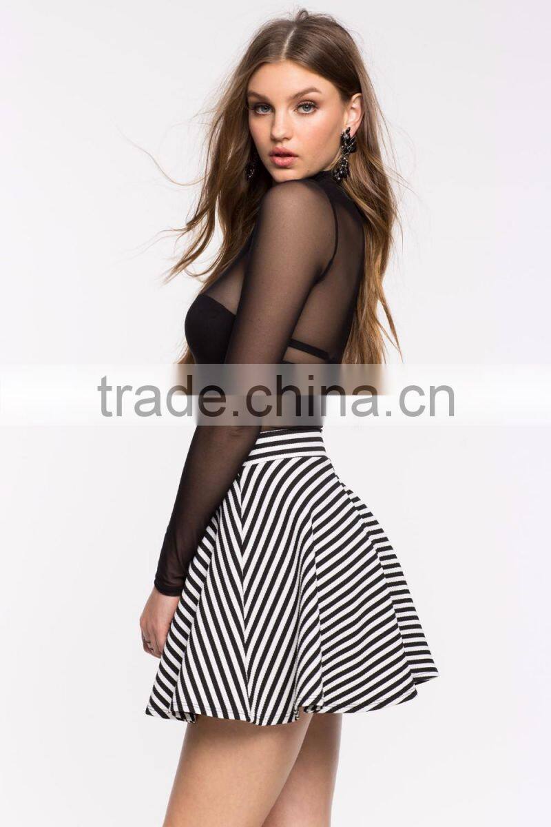 Classic high waist finished edges mini skirt fashion women umbrella skirt 2016